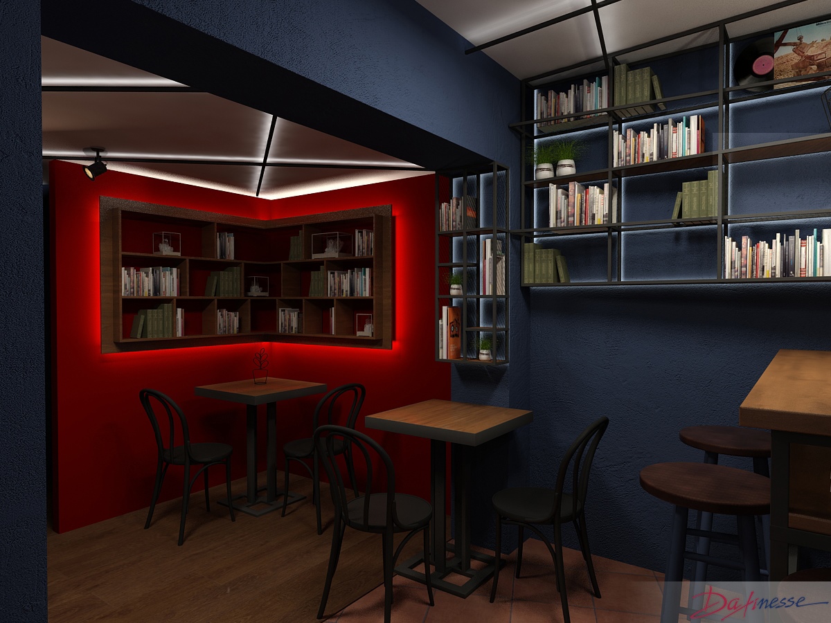 Визуализация 3 - интериорен проект &quot;На кафе при книгите&quot;