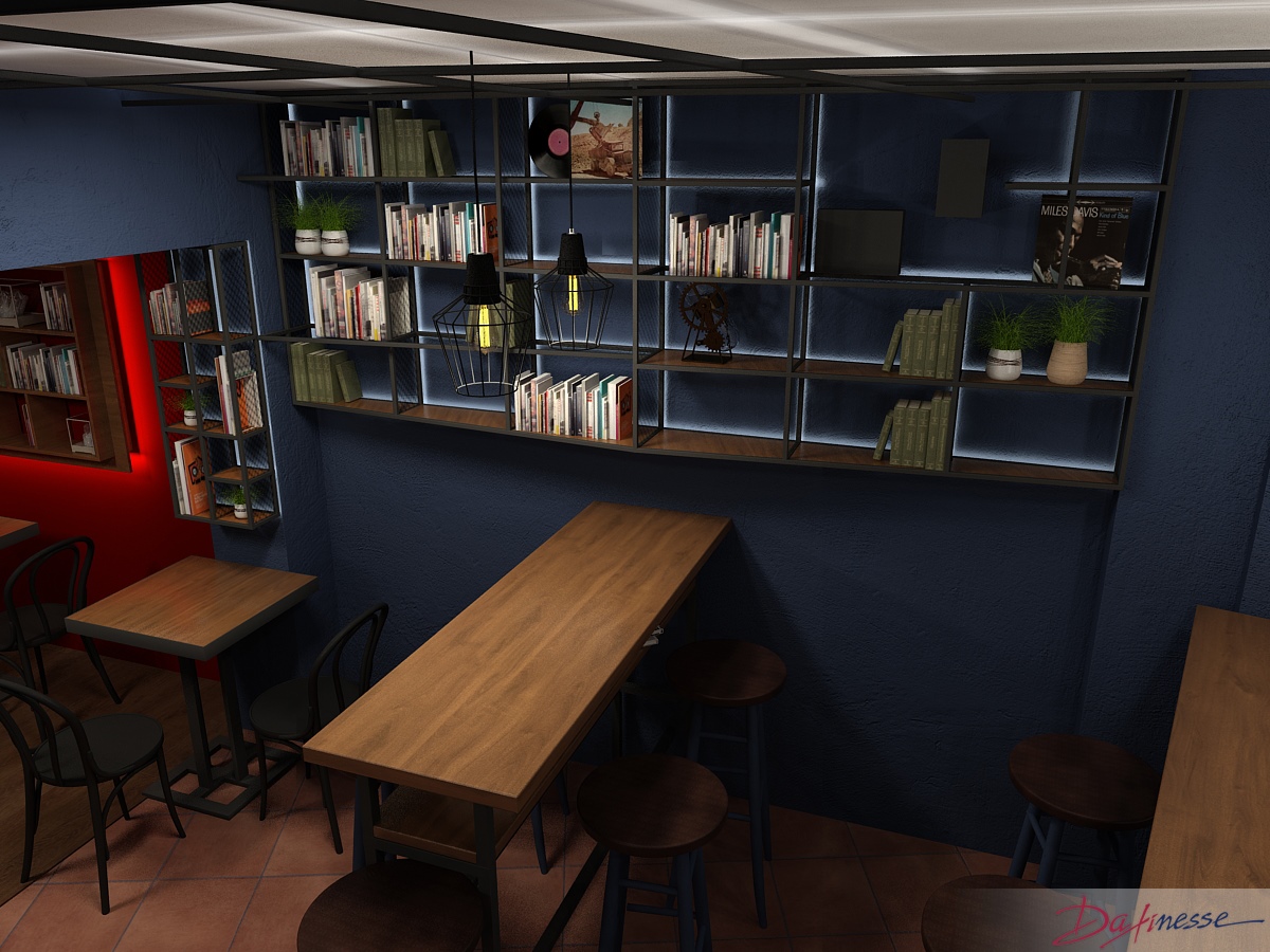 Визуализация 6 - интериорен проект &quot;На кафе при книгите&quot;
