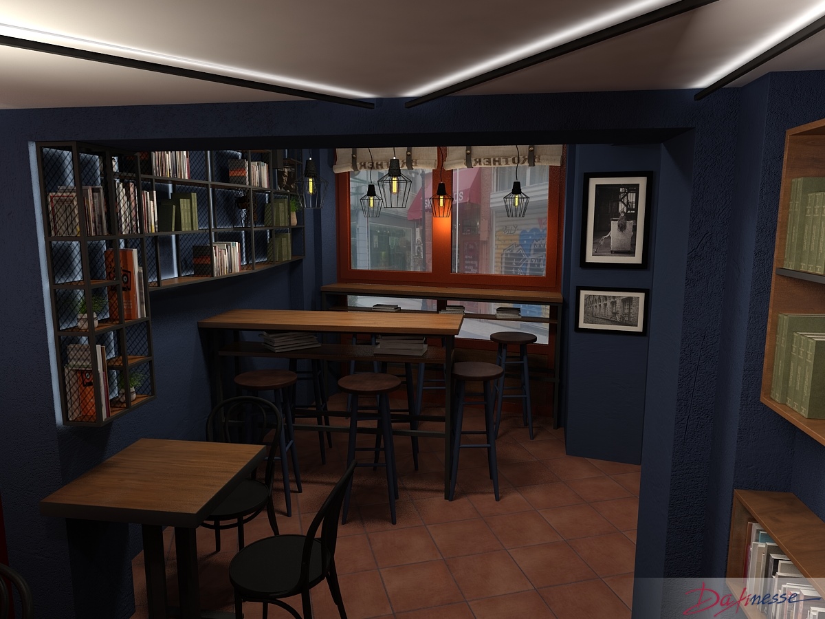 Визуализация 4 - интериорен проект &quot;На кафе при книгите&quot;